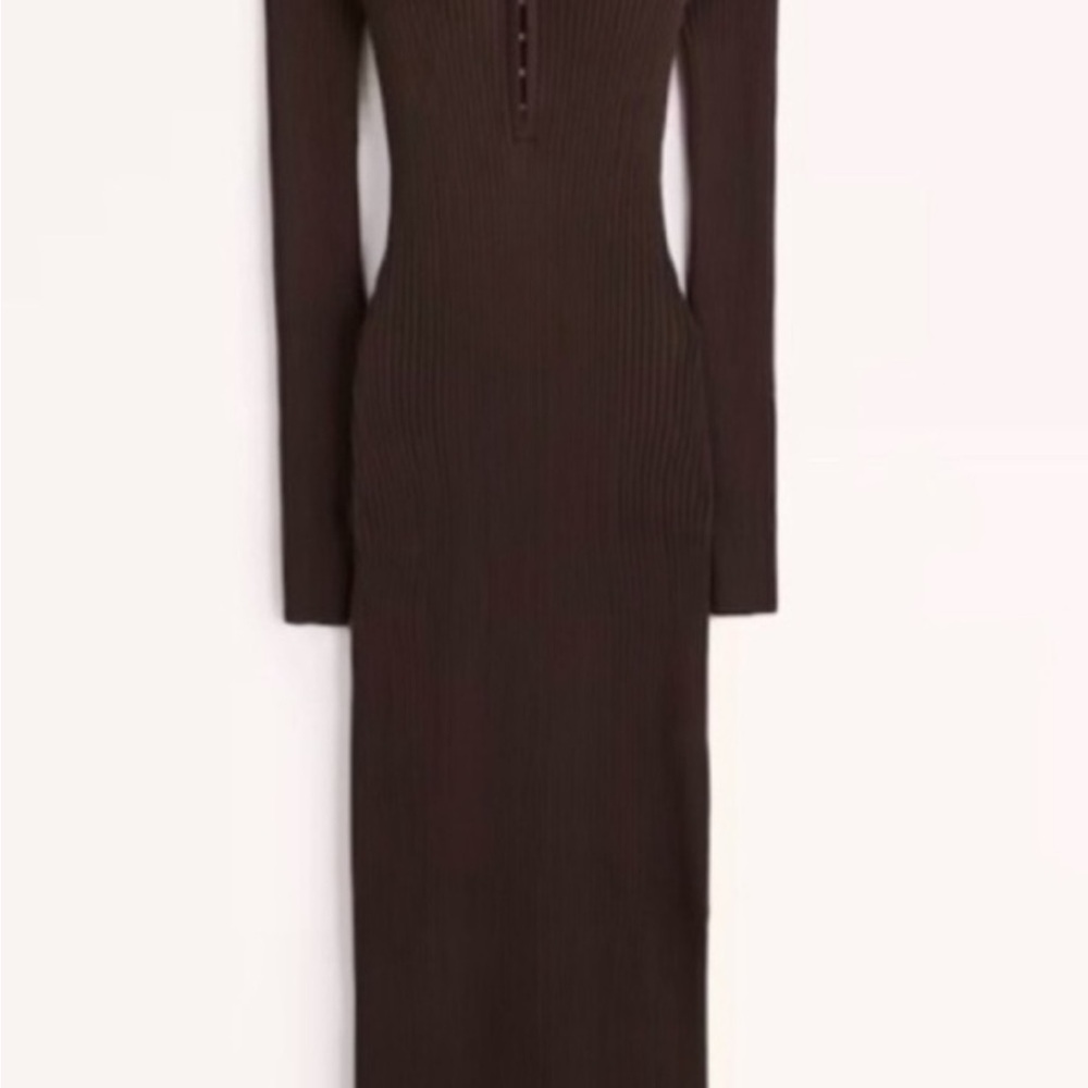 Elegant Brown Long Sleeve Dress